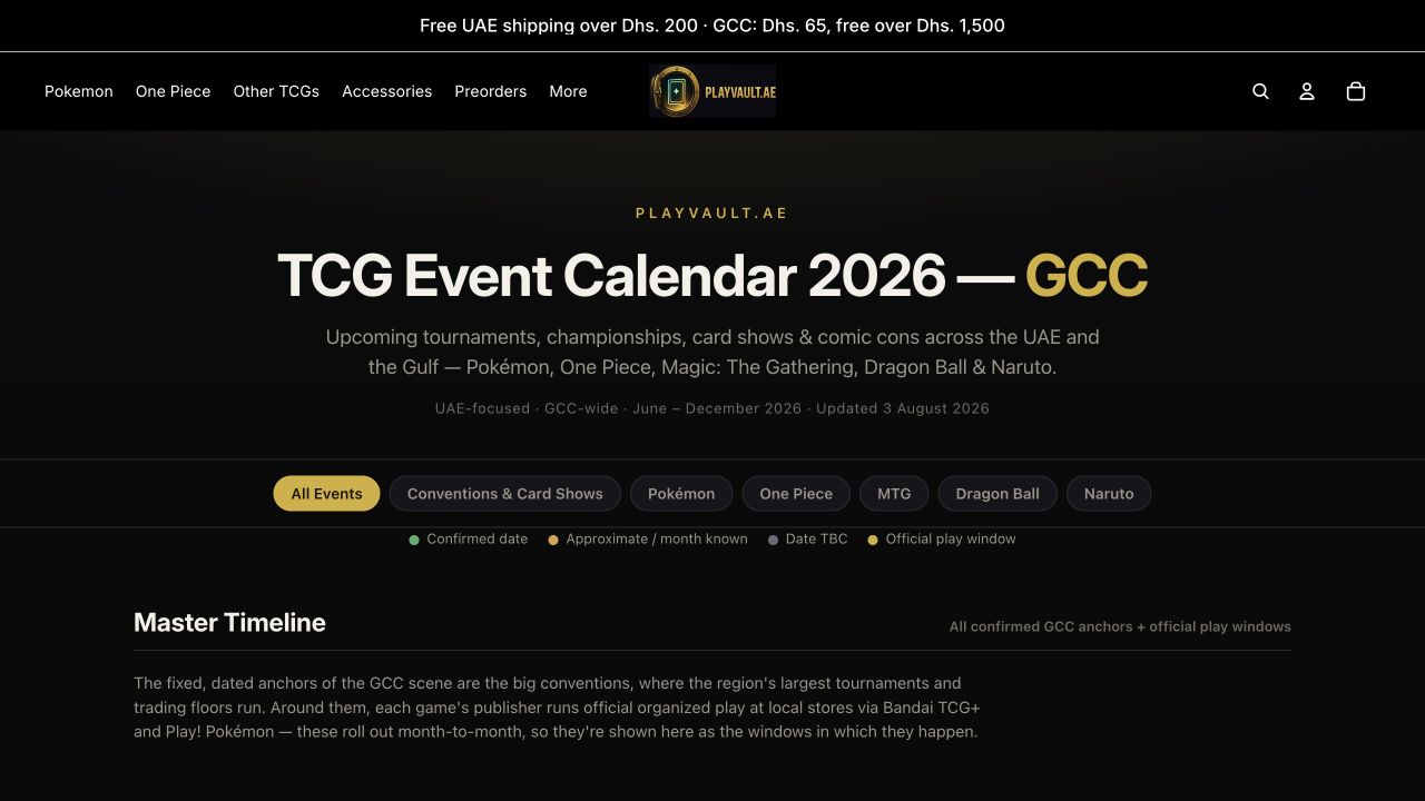 Dubai Card Show exhibition calendar