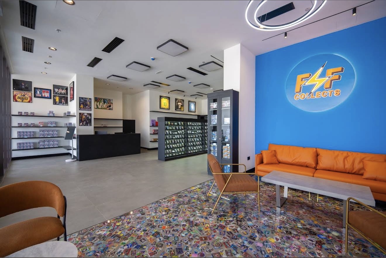Wide branded showroom at FnF Collects