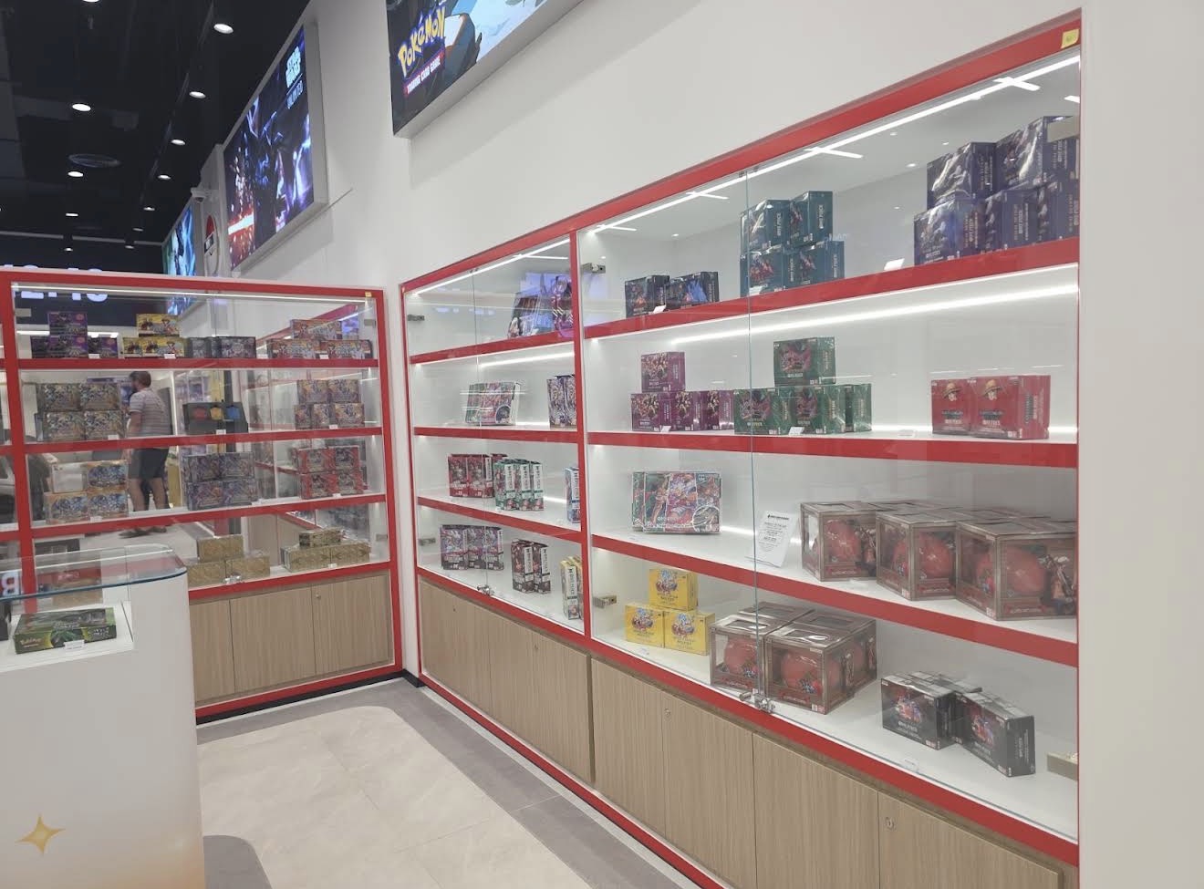 Trading-card inventory displays at Unicorn Cards UAE